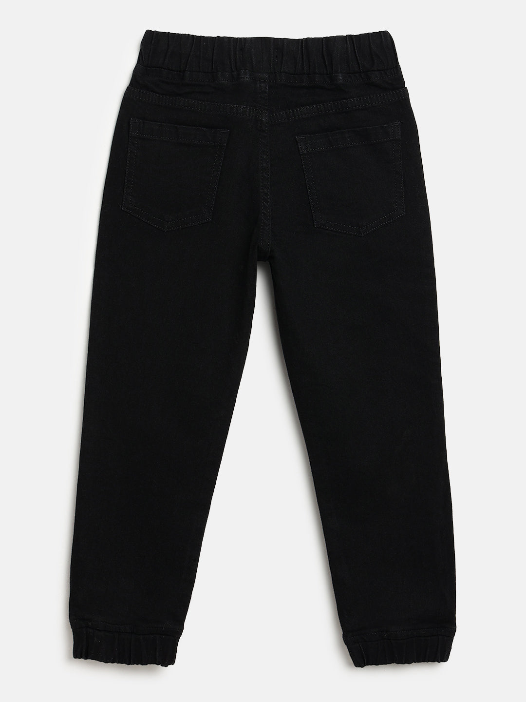 Black Cotton Jogger Jeans for Boys