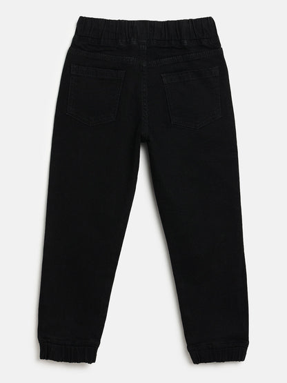 Black Cotton Jogger Jeans for Boys