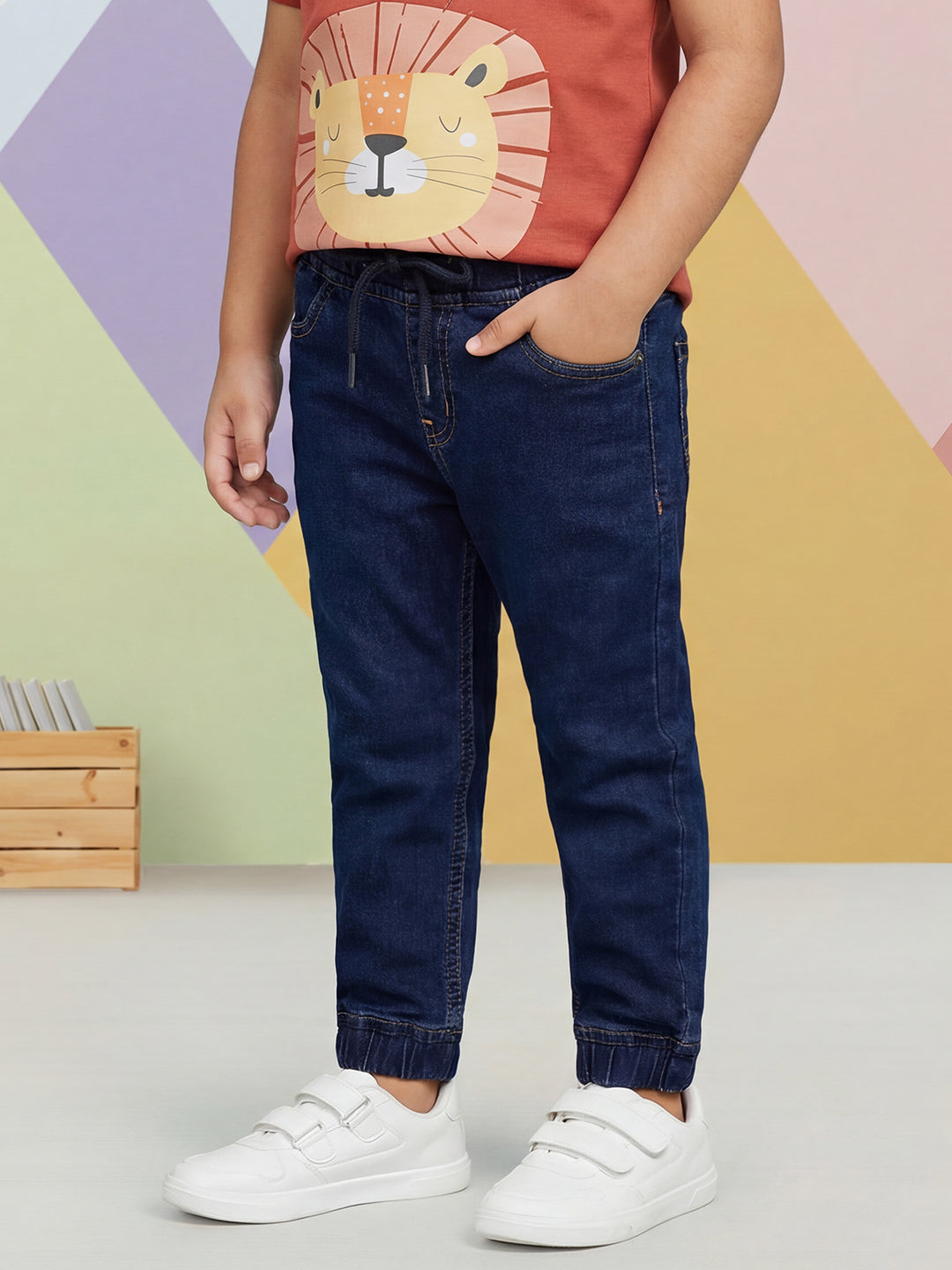Indigo Cotton Jogger Jeans for Boys
