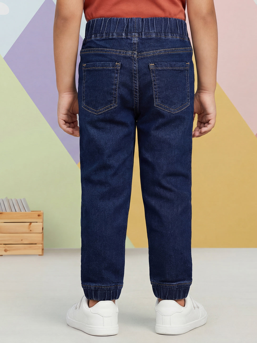 Indigo Cotton Jogger Jeans for Boys