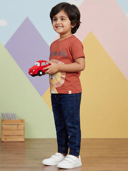 Indigo Cotton Jogger Jeans for Boys