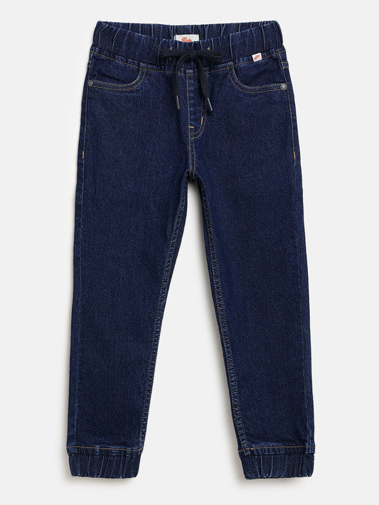 Indigo Cotton Jogger Jeans for Boys
