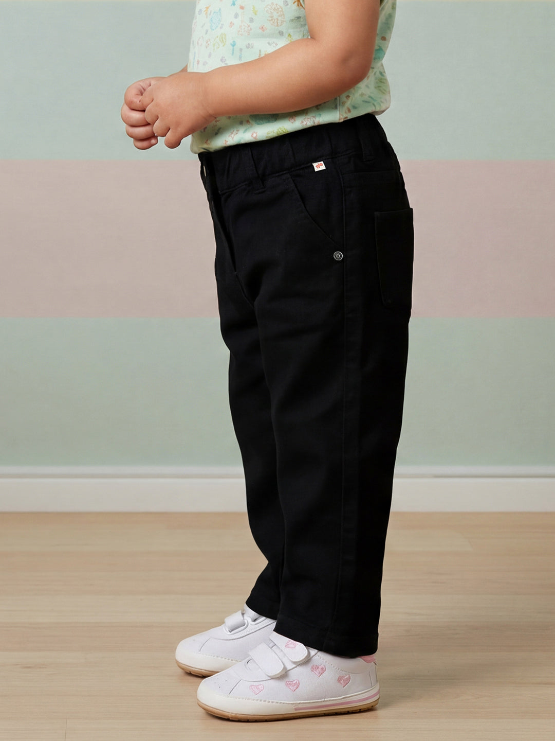 Black 100% Cotton Wide Leg Jeans for Girls