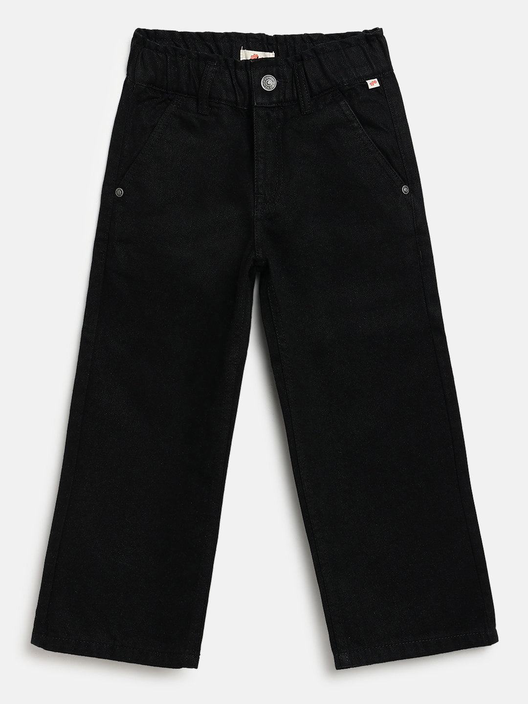 Black 100% Cotton Wide Leg Jeans for Girls