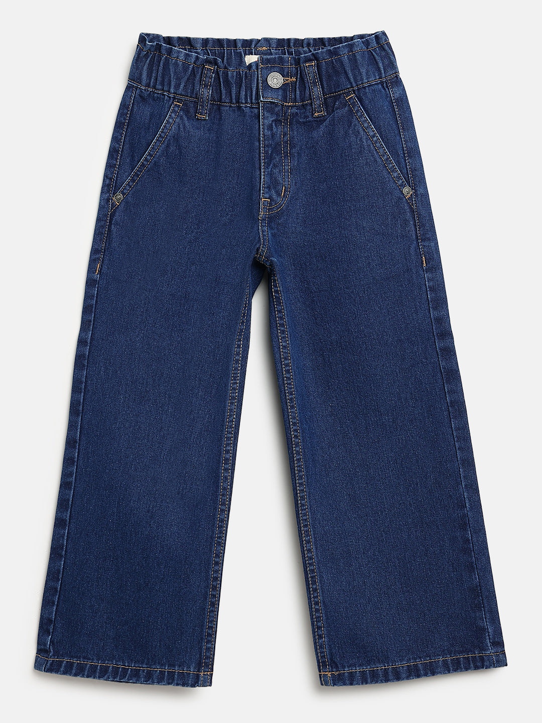 Indigo 100% Cotton Wide Leg Jeans for Girls