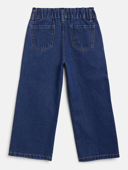 Indigo 100% Cotton Wide Leg Jeans for Girls