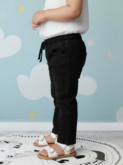 Everyday Comfort Straight Fit Jeans for Girls (Black)