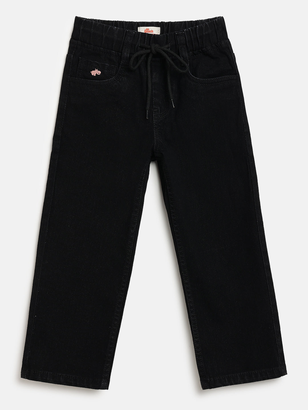 Everyday Comfort Straight Fit Jeans for Girls (Black)