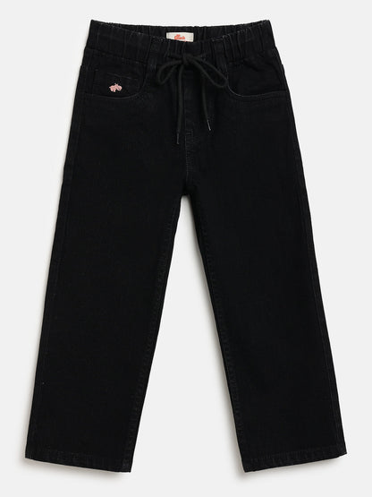 Everyday Comfort Straight Fit Jeans for Girls (Black)