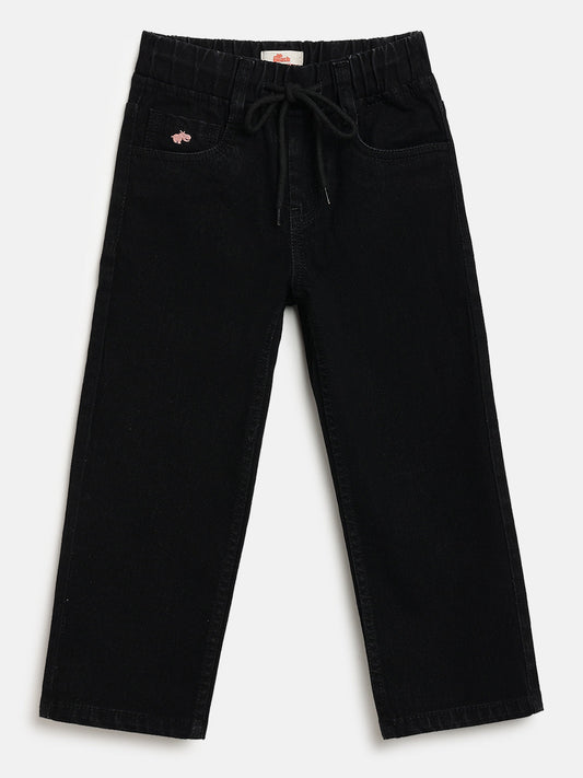 Everyday Comfort Straight Fit Jeans for Girls (Black)