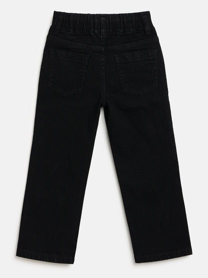 Everyday Comfort Straight Fit Jeans for Girls (Black)