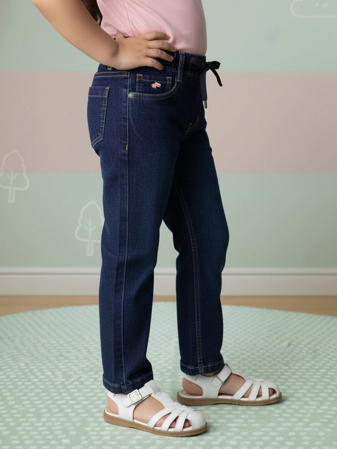 Everyday Comfort Straight Fit Jeans for Girls (Indigo)