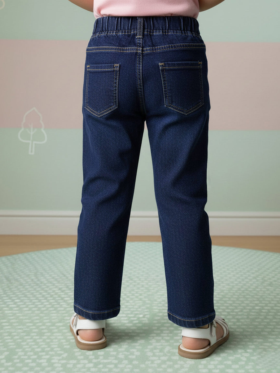 Everyday Comfort Straight Fit Jeans for Girls (Indigo)