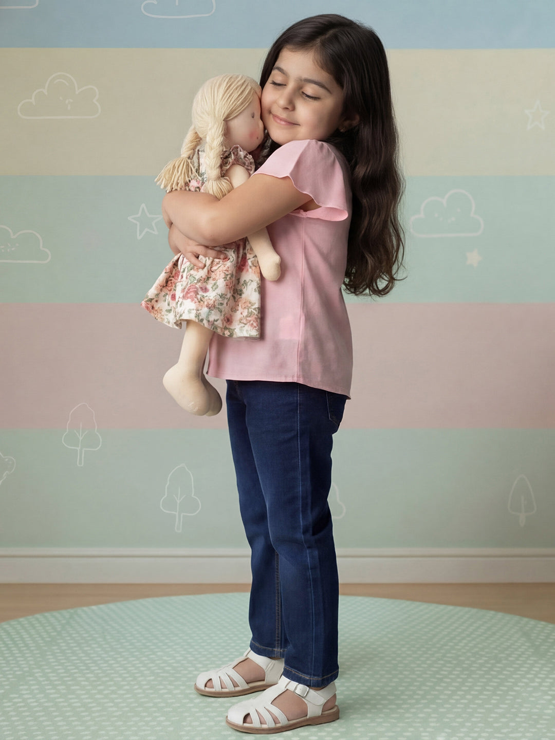 Everyday Comfort Straight Fit Jeans for Girls (Indigo)