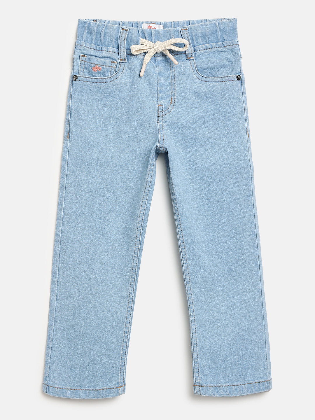 Everyday Comfort Straight Fit Jeans for Girls (Sky Blue))