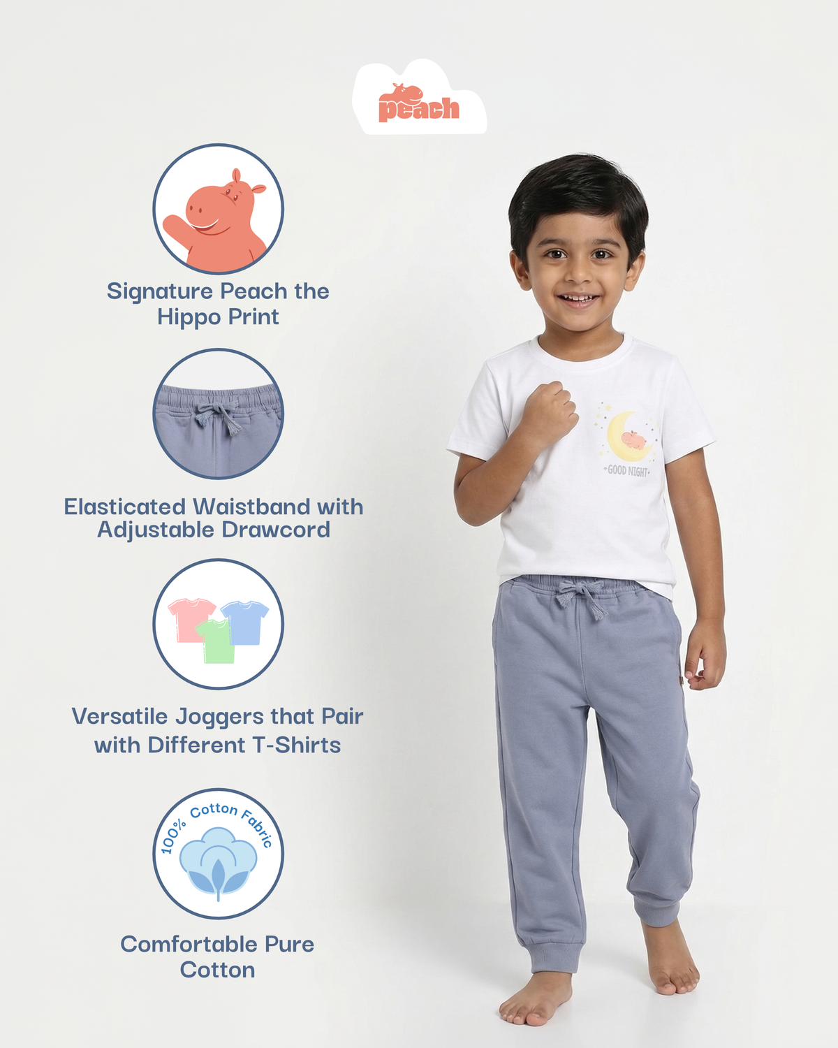 Slumber Party Nightsuit for Boys (White and Green)