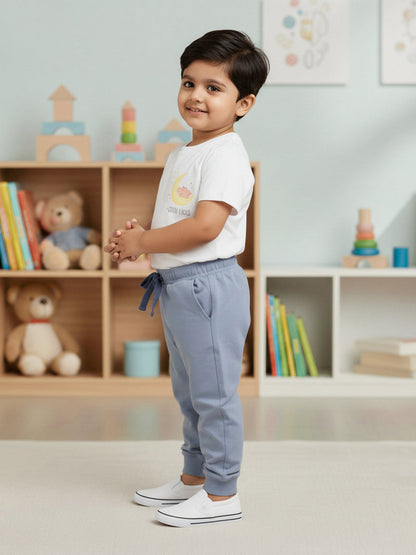 Slumber Party Nightsuit for Boys (White and Green)