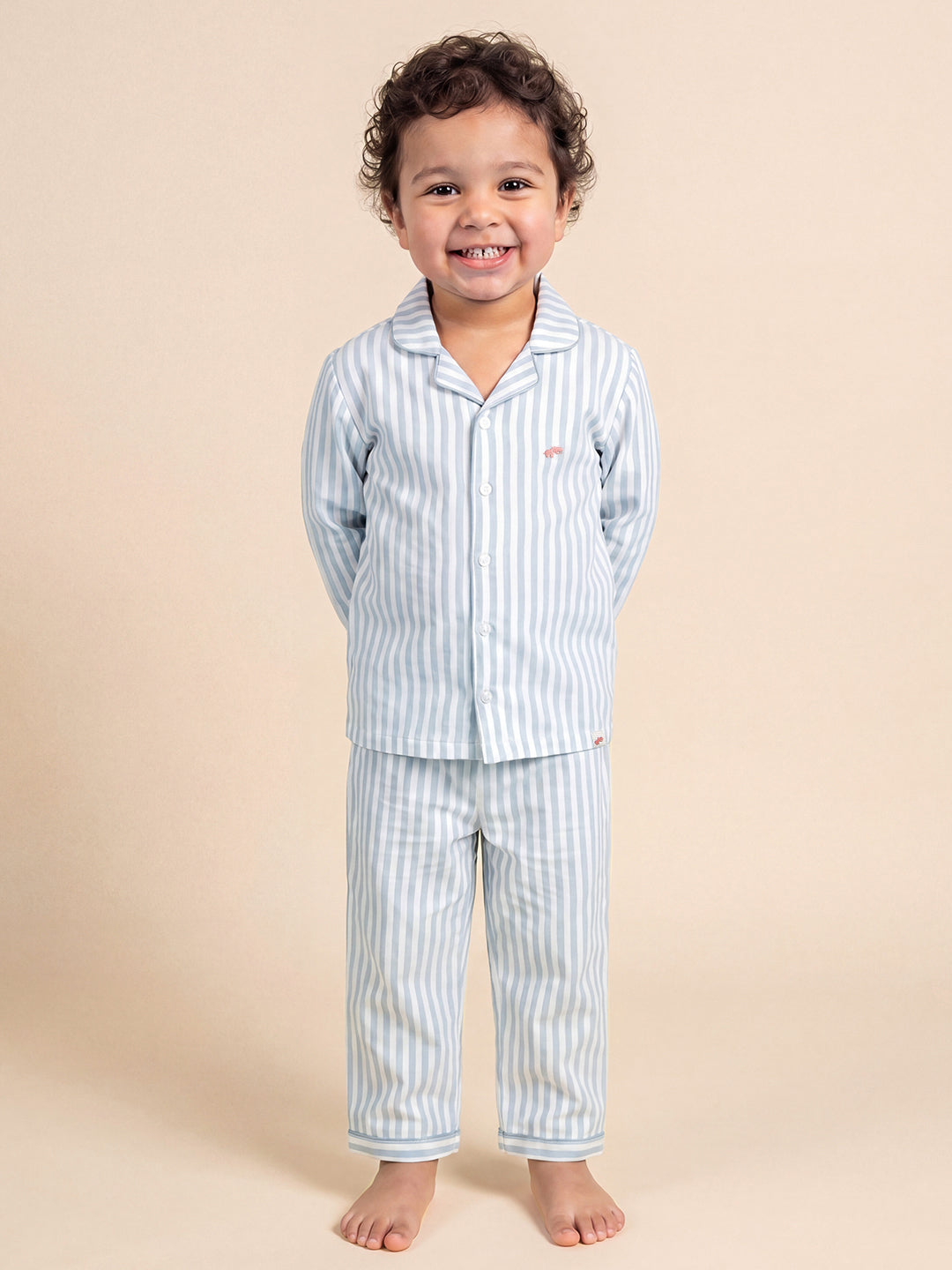 Good Night Peach Nightsuit (White and Green)