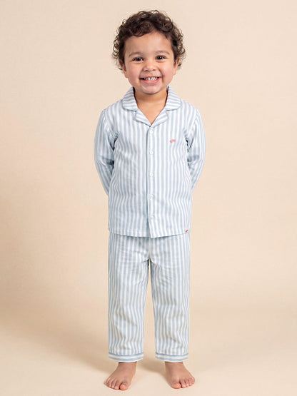 Good Night Peach Nightsuit (White and Green)