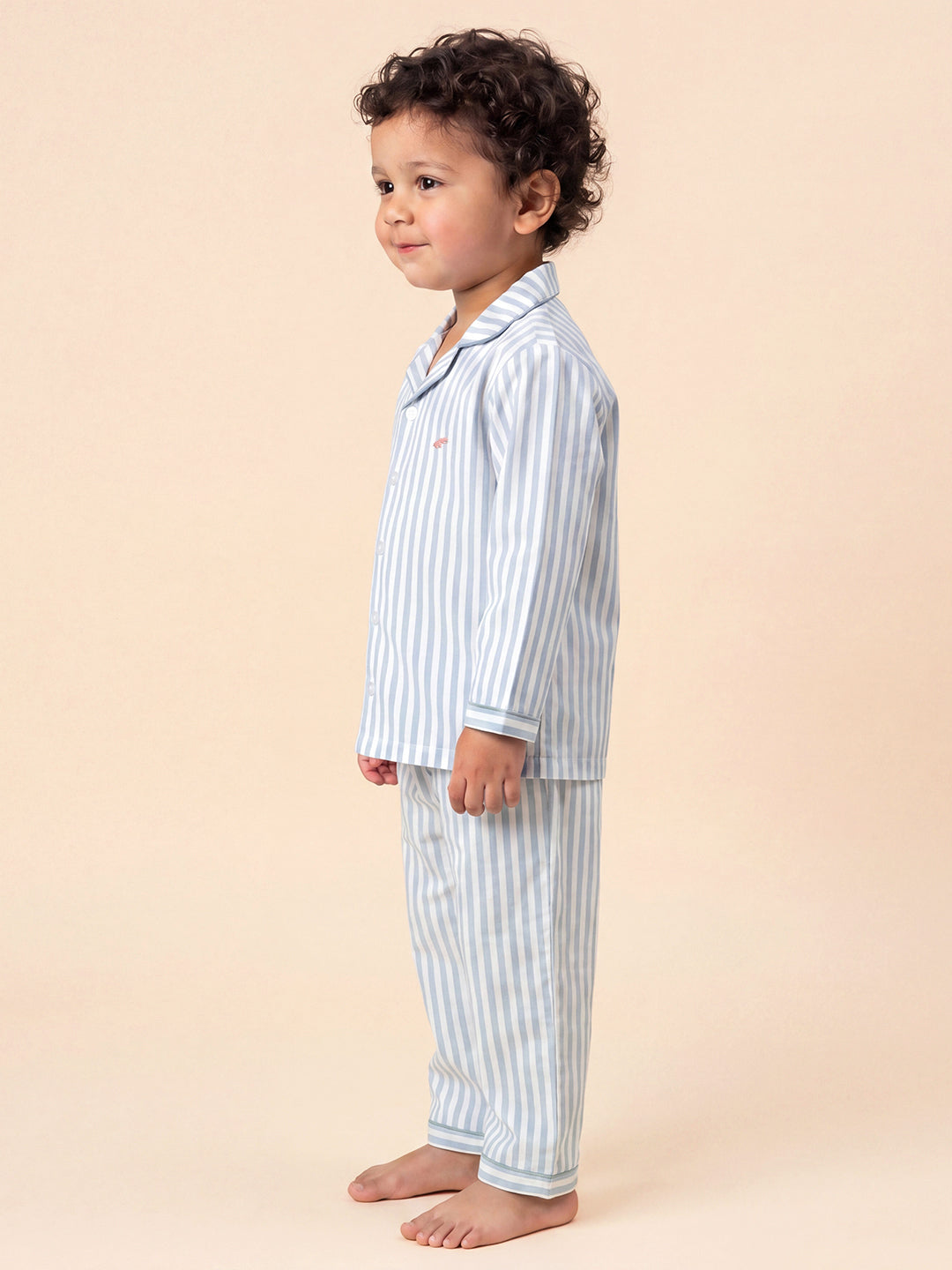 Good Night Peach Nightsuit (White and Green)