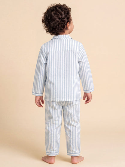 Good Night Peach Nightsuit (White and Green)