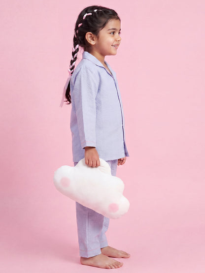 Good Night Peach Nightsuit (Blue and Pink)