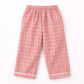 Peach Check Cotton Night Suit | Soft Full Sleeve Sleepwear Set