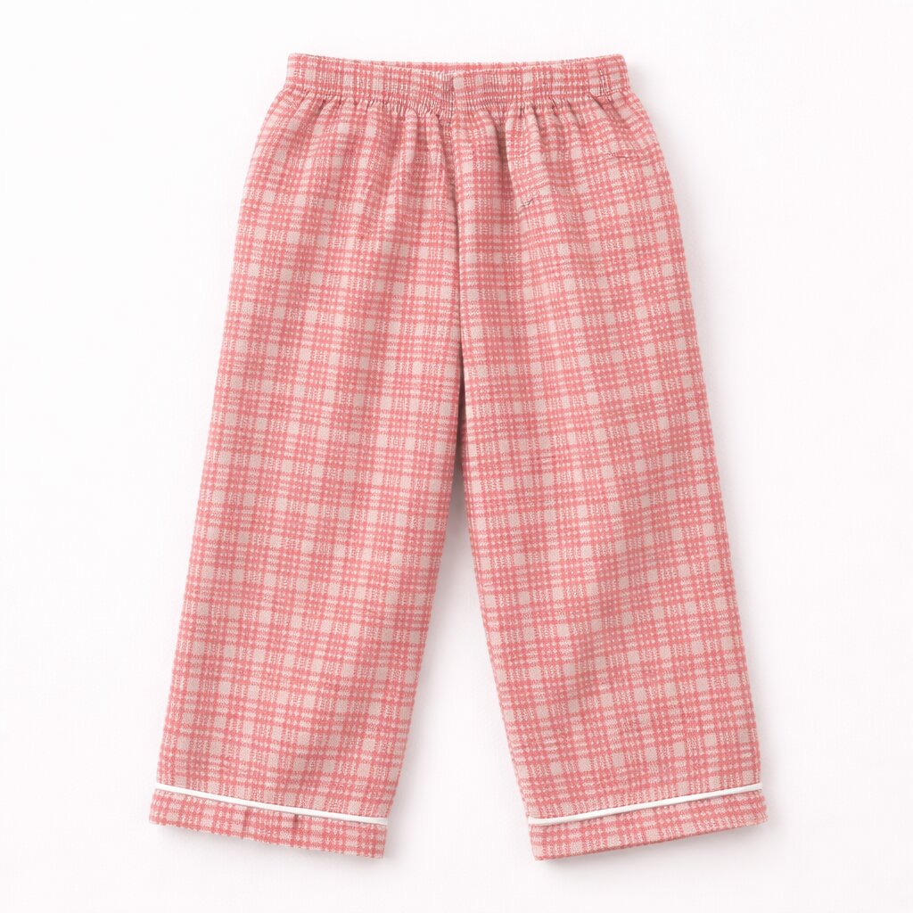 Peach Check Cotton Night Suit | Soft Full Sleeve Sleepwear Set