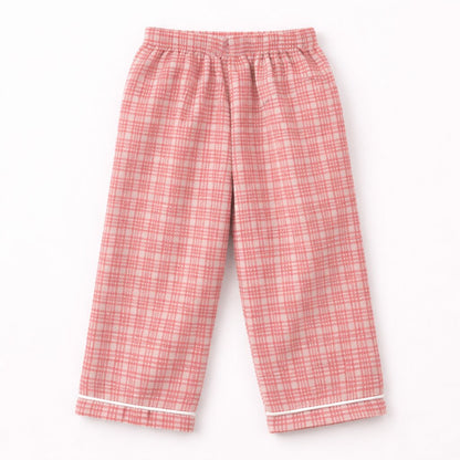 Peach Check Cotton Night Suit | Soft Full Sleeve Sleepwear Set