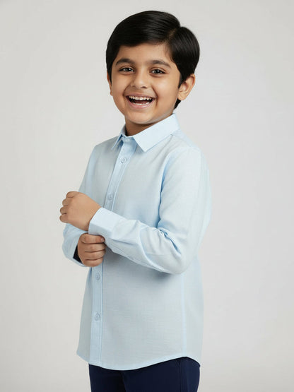 Linen Touch Premium Formal Shirt for Boys (Blue)