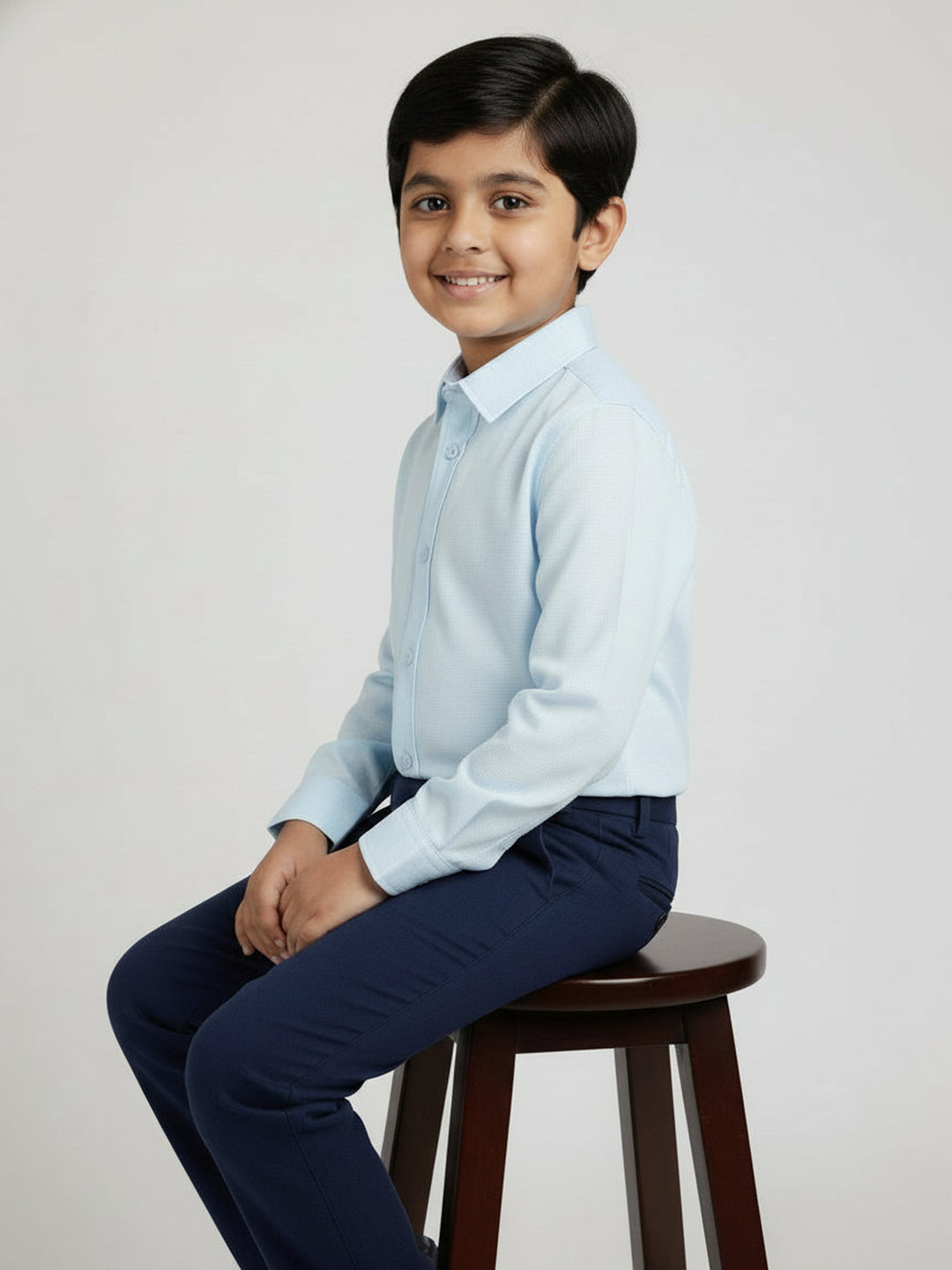 Linen Touch Premium Formal Shirt for Boys (Blue)