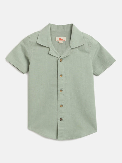 On Vacay Casual Resort Collared Shirt for Boys (Olive Green)