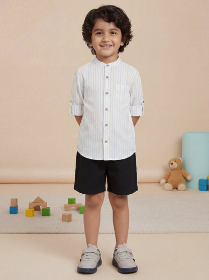 Summer Vibes Shorts for Boys in Black
