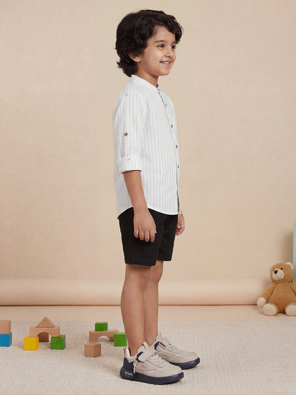 Summer Vibes Shorts for Boys in Black