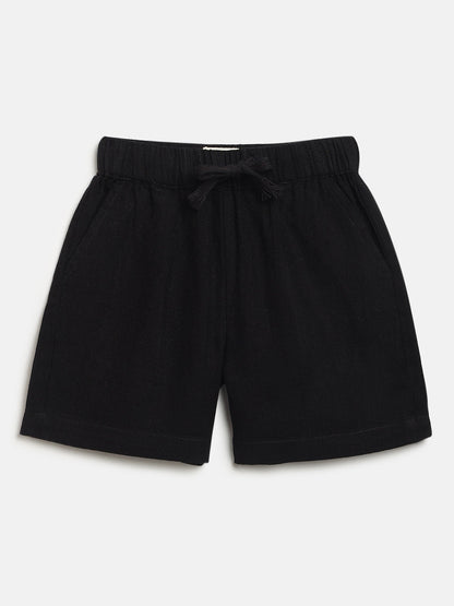Summer Vibes Shorts for Boys in Black