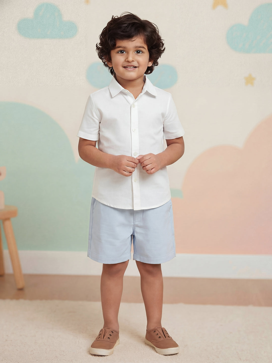 Summer Vibes Shorts for Boys in Blue