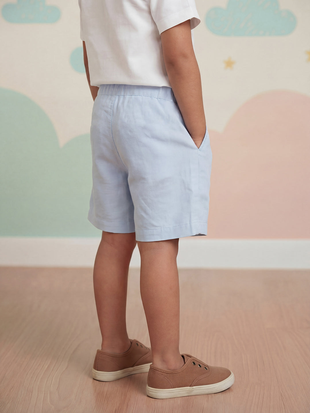 Summer Vibes Shorts for Boys in Blue