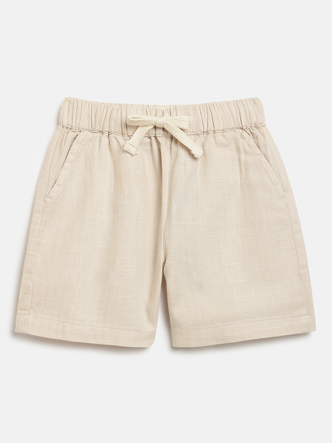 Summer Vibes Shorts for Boys in Beige
