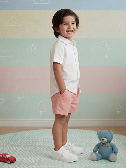 Summer Vibes Shorts for Boys in Pink