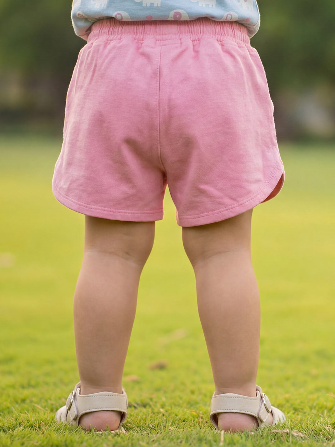 Pastel Pop 100% Cotton Denim Shorts for Girls (Pink)