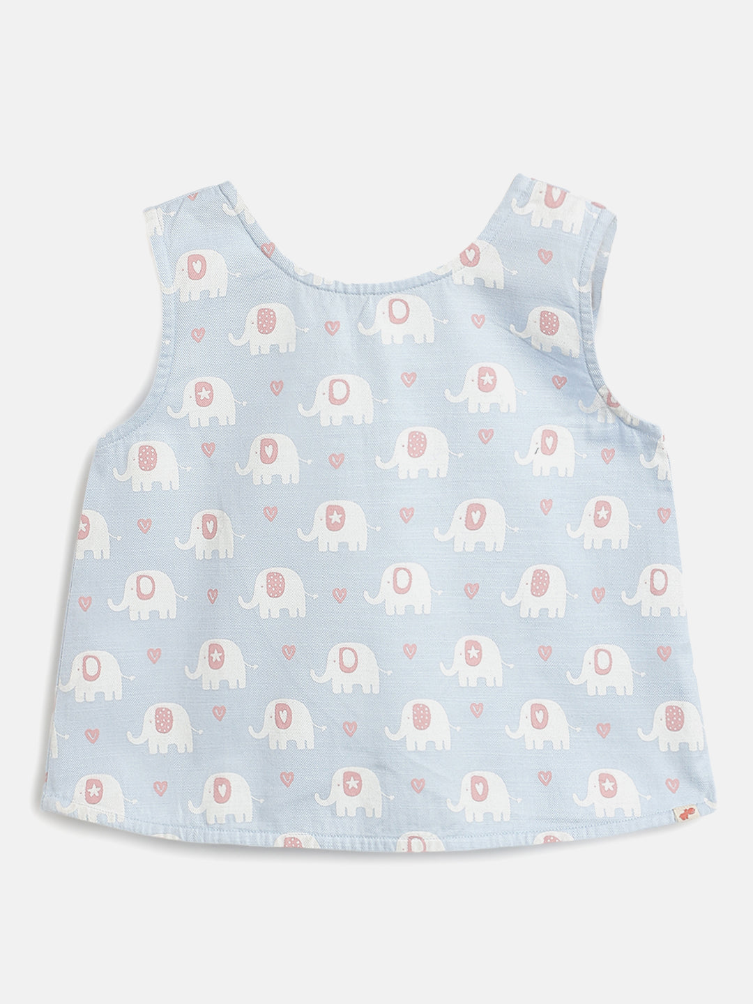 Blue Elephant Cross Back Top for Girls