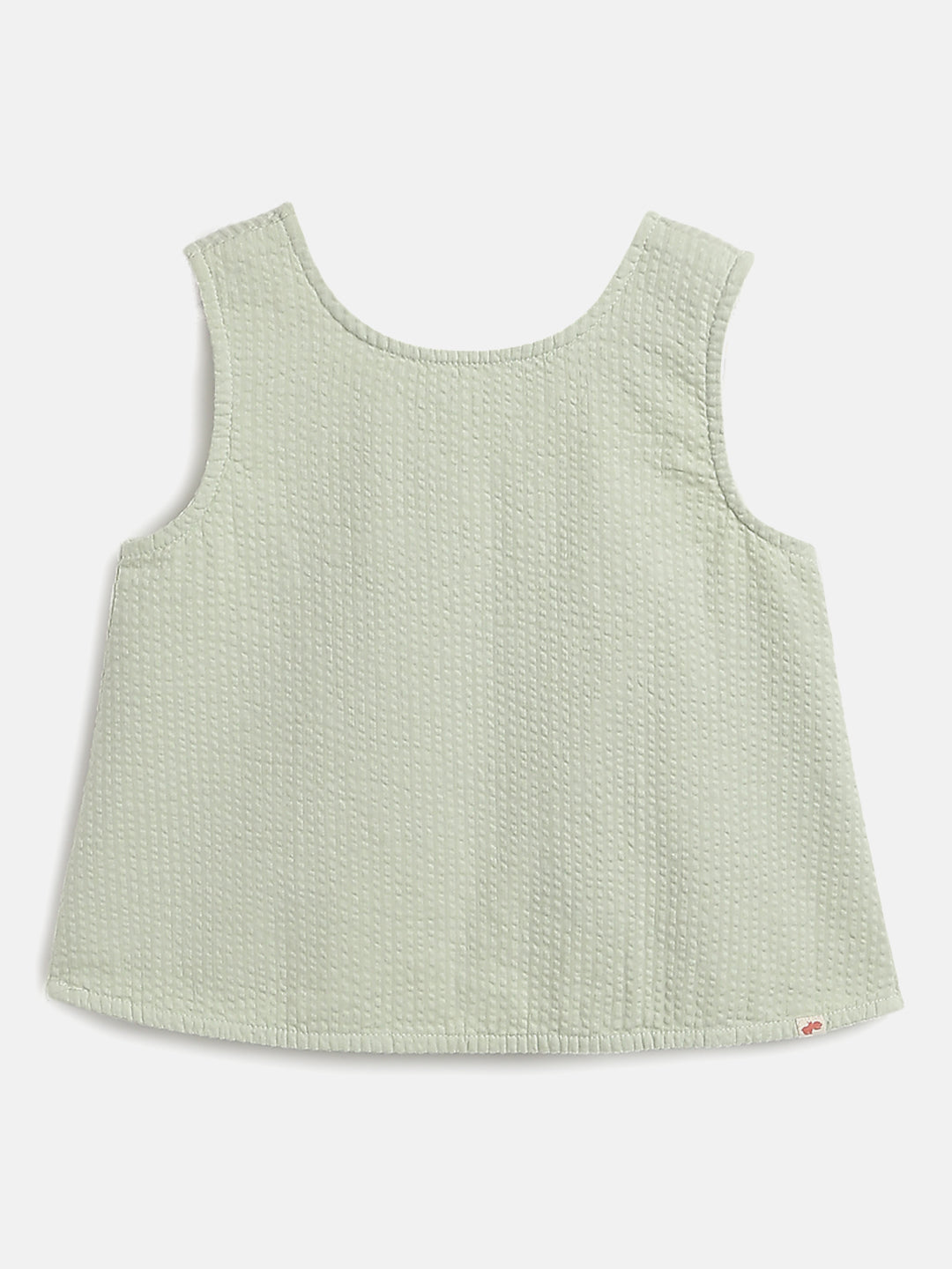 Pastel Green Cross Back Sleeveless Top for Girls