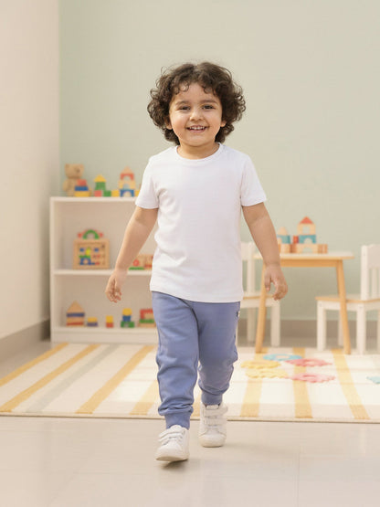 Blue Pop Cotton Joggers for Boys