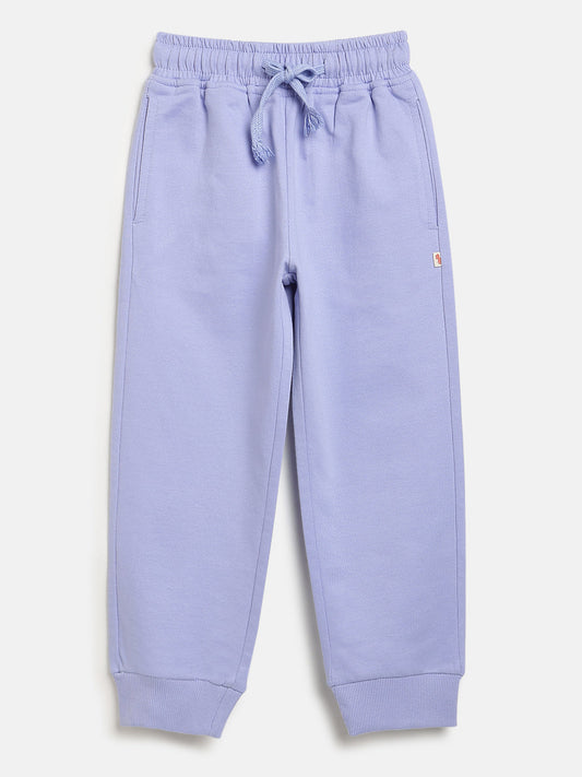 Blue Pop Cotton Joggers for Boys