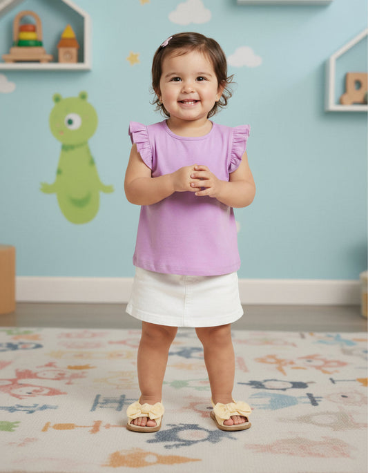 Frill on my Sleeve T-shirt in Purple