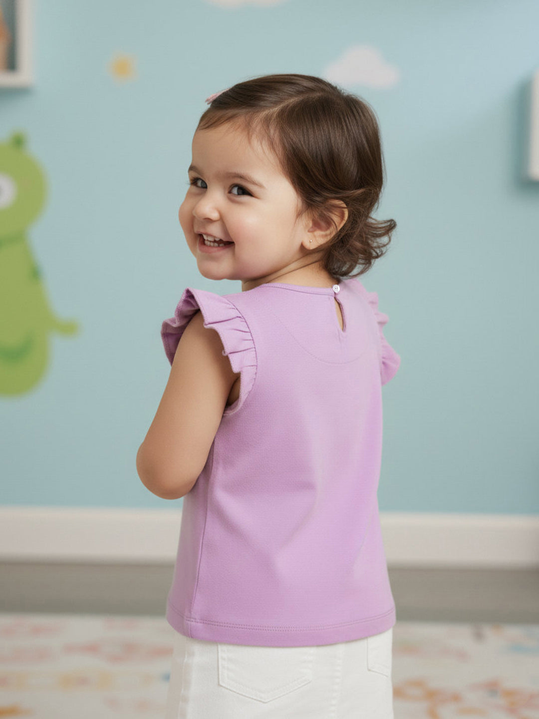 Frill on my Sleeve T-shirt in Purple