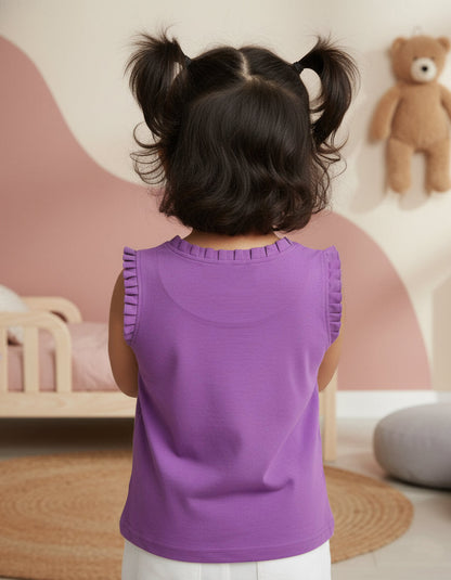 Dainty Frill T-shirt in Purple for Girls