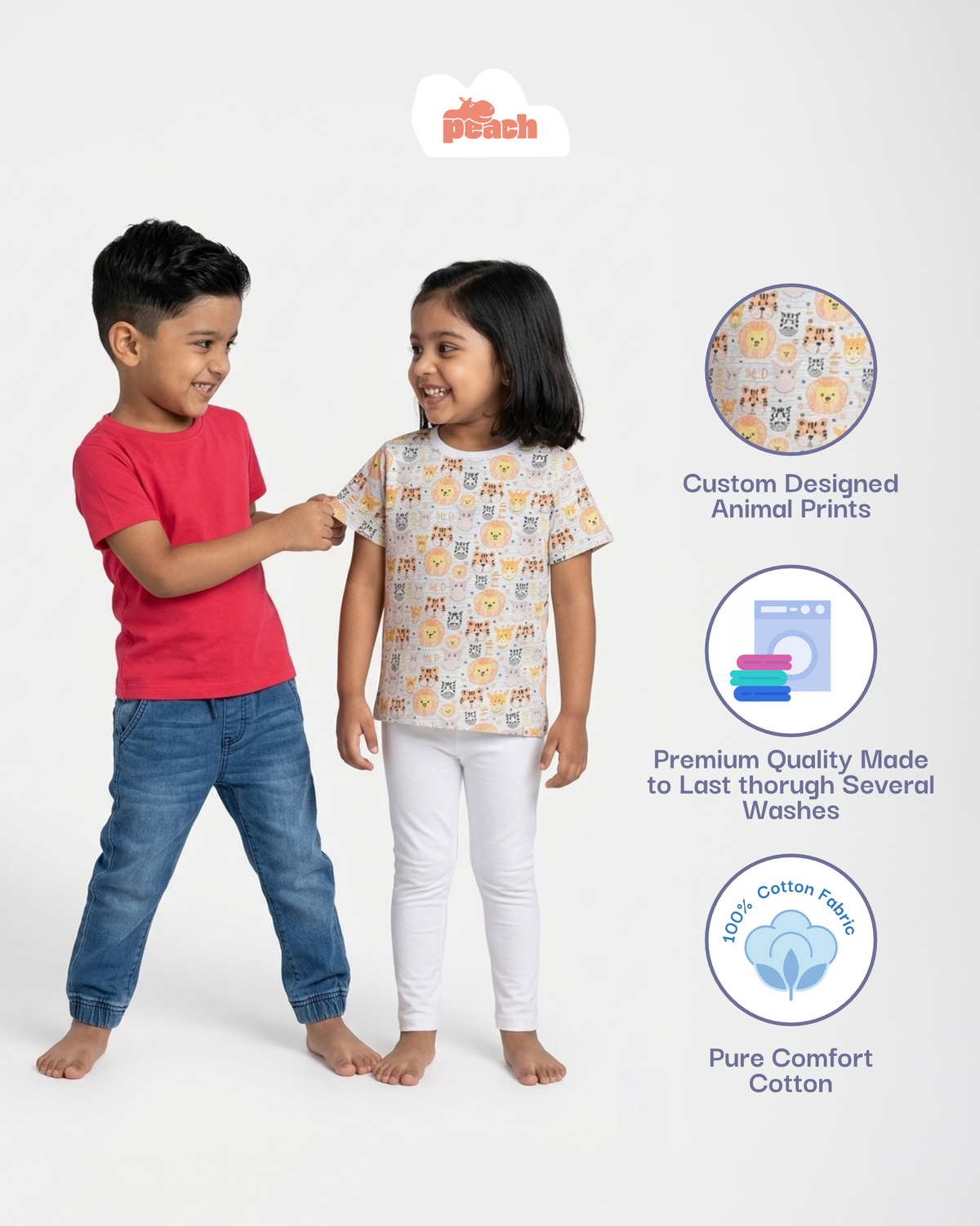 Everyday Basics: 100% Cotton T-shirt For Girls (Red)