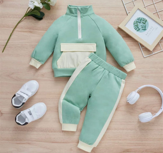 Baby Unisex Tracksuit Green Baby Clothing for kids
