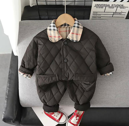 Baby Boy Burberry Print Track Suit White Baby Clothing for kids